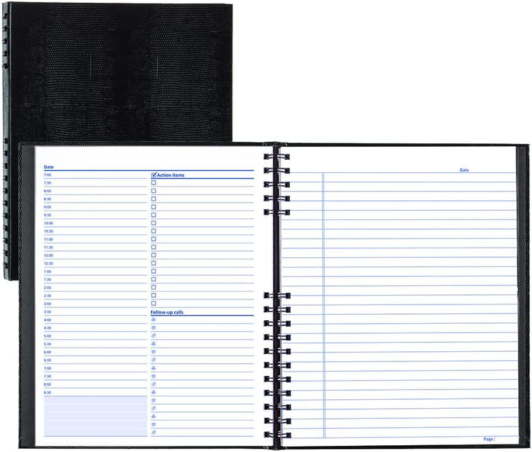 Notepro Undated Daily Planner, Black, 200 Pages,11 X 8.5 Inches (A30C.81)