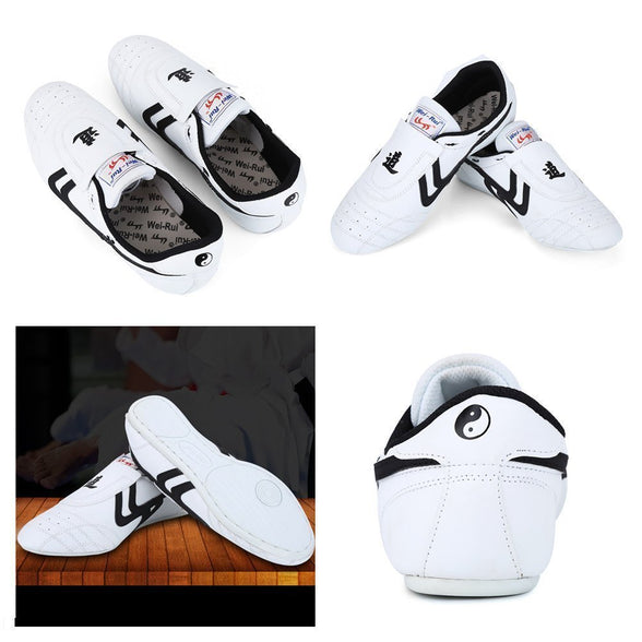 Taekwondo Shoes Martial Arts Sneaker Boxing Karate Kung Fu Tai Chi Shoes Black Stripes Sneakers Lightweight Shoes (42 EU)