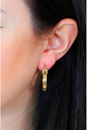 Guess Women's 18 mm Hoops Don'T Lie Earrings, Yellow Gold