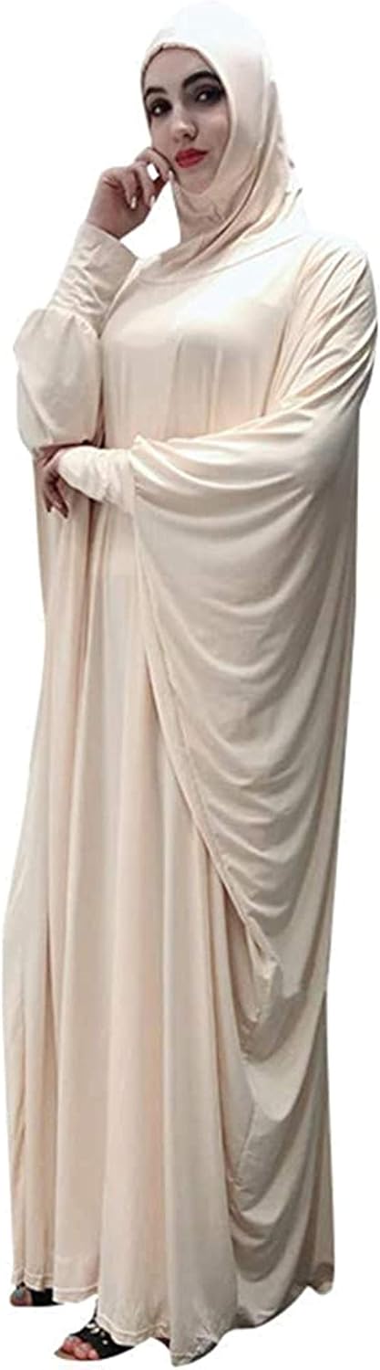 Women's Muslim Abaya Dress Prayer Dress Islamic Headdress Maxi Robe Dubai Kaftan，Hijab Full Length Dress