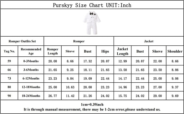 PURSKYY Baby Boy Dress Clothes, Toddler Gentleman Outift for Boy, Winter Infant Wedding Suit, Fall Christening Clothing Set  6-12 M