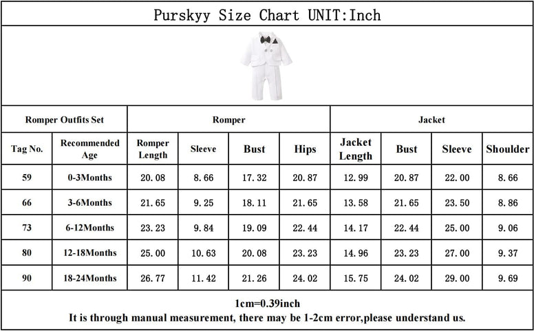 PURSKYY Baby Boy Dress Clothes, Toddler Gentleman Outift for Boy, Winter Infant Wedding Suit, Fall Christening Clothing Set  6-12 M