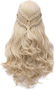 Bopocoko Game of Thrones Wigs Fluffy Cosplay Wig Daenerys Targaryen Long Curly Blonde Hair Wigs for Women Halloween A-BU121
