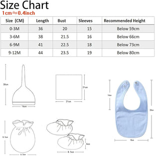 Newborn Boy Girl Clothes Sets Baby Cotton Long Sleeve Romper Jumpsuits Unisex Outfits with Baby Mittens Baby Hats Gloves 0-3M