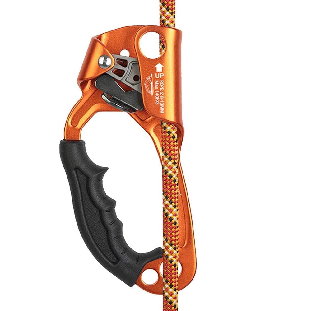 SZCQ SRT Climbing Hand Ascender Aviation Light Alloy Mountaineering Rock Ergonomic Rappelling Gear Equipment Left Handled Ascender Arborist Tree Climber Rigging