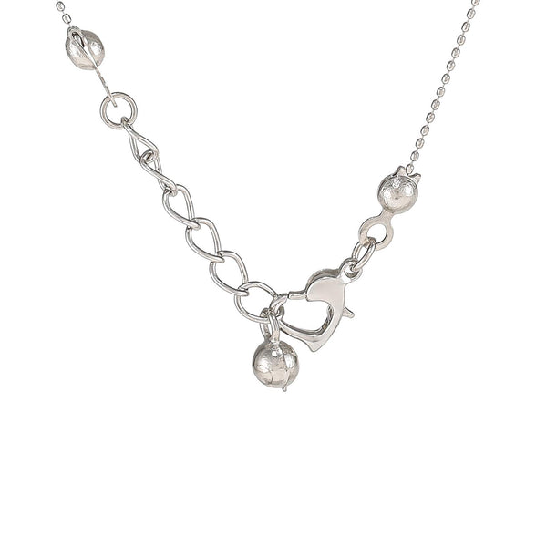 Alwan-Accessories Silver Plated Necklace for Women - EE3658NSM