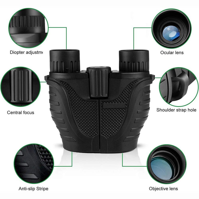 Binoculars 12x25 for Adults,Waterproof Binoculars with Low Light Night Vision, Durable & Clear Binoculars for Sightseeing,Concerts and Bird Watching