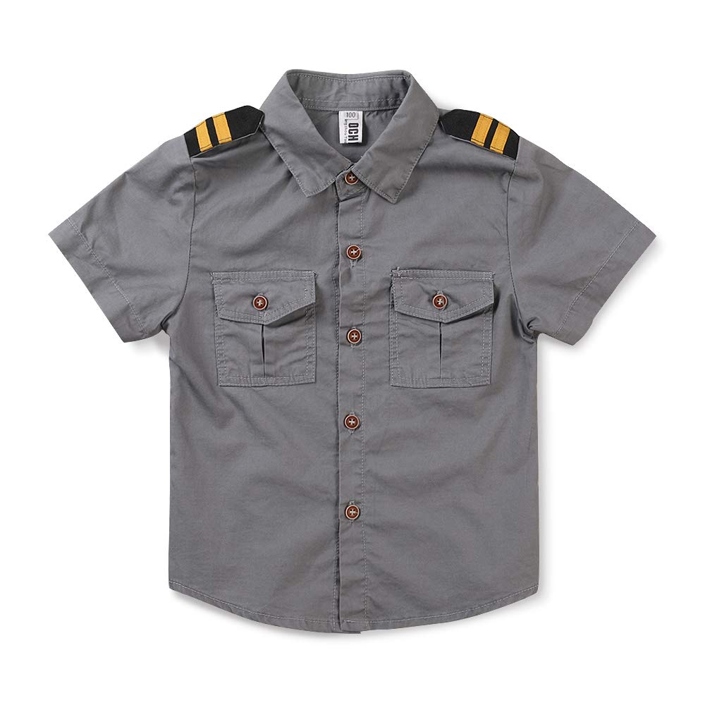 Phorecys Little Big Boys Uniform Long/Short Sleeve Button Down Cotton Shirt