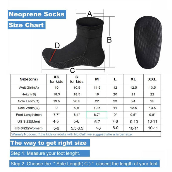 ReHaffe Water Neoprene Socks 3mm Sand Volleyball Socks Anti Slip Diving Booties for Men Women Youth Kids Swimming Surfing Snorkeling Spearfishing Wadeing and Water Sports