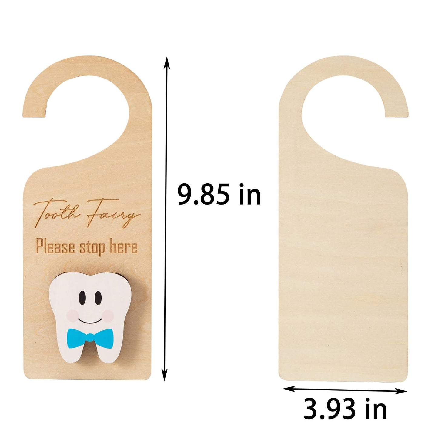 Xunboo Wooden Tooth Fairy Door Hanger with Cute Money Holder Gift for Lost Teeth Kids Tooth Fairy Pick up Box for Boys and Girls (Blue)