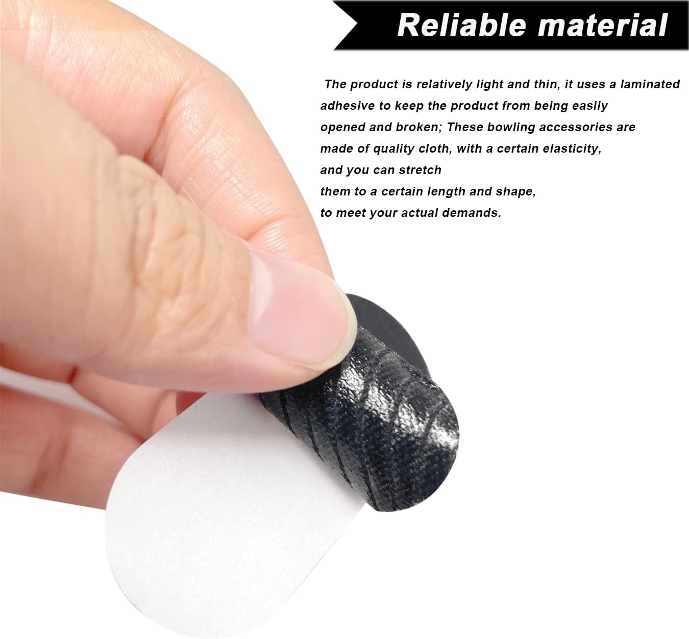 AYWFEY 100 Pcs Bowling Thumb Tape, Black Protective Bowling Tapes Elastic Bowling Ball Thumb Strips for Bowlers Exercise Sport Bowling Accessories, Perfect for Women Men Children