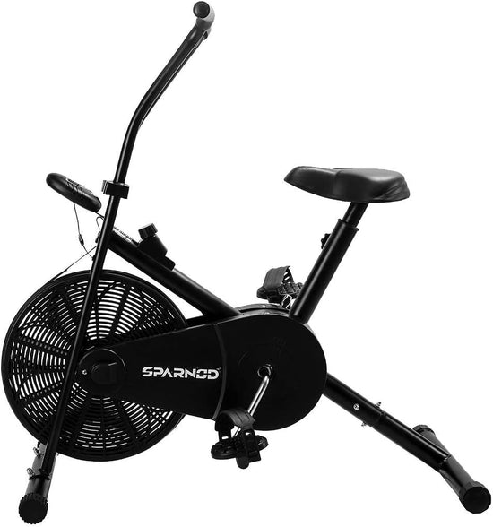 Sparnod Fitness SAB-04 Upright Air Bike Exercise Cycle for Home Gym - Adjustable Resistance, Height Adjustable seat (Free Installation Service)