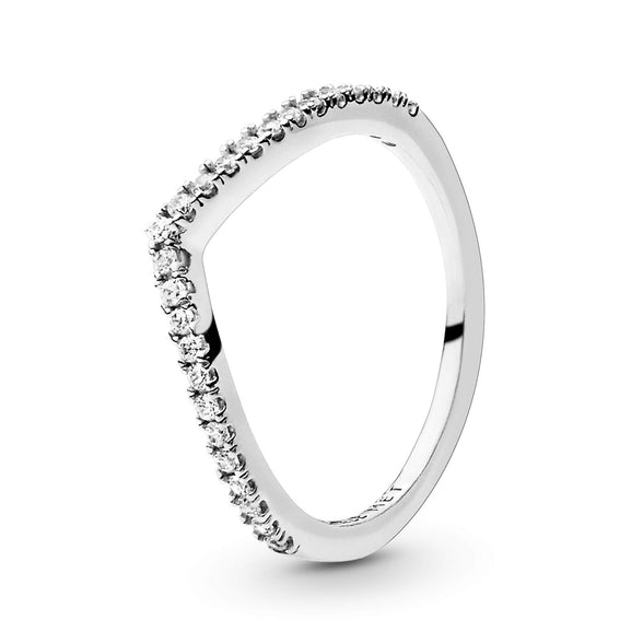 PANDORA Jewelry Sparkling Wishbone Cubic Zirconia Ring in Sterling Silver