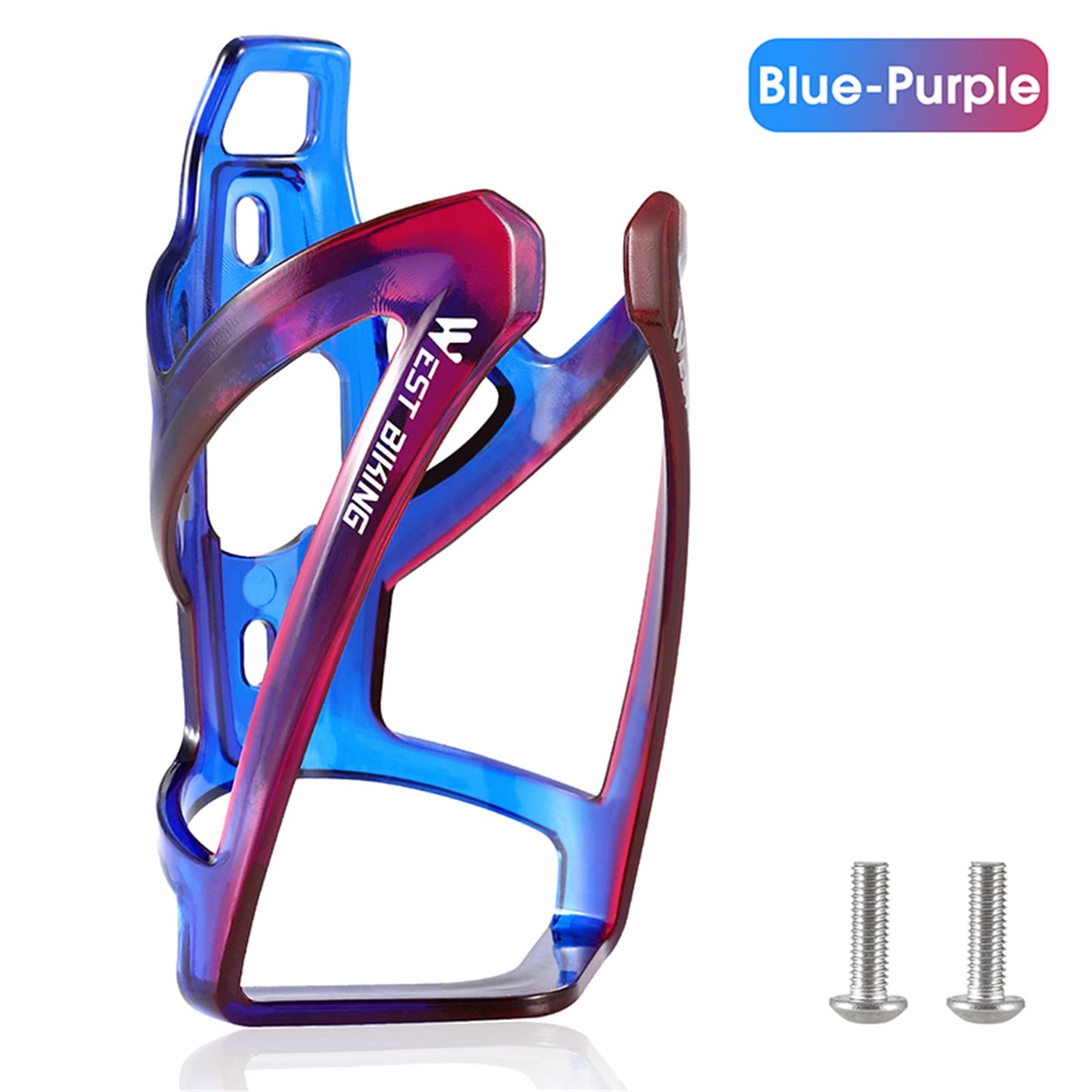 HONPOLO Bicycle Bottle Holder Multi-Color Gradient Road Mountain Bike Bottle Holder Riding Water Cup Holder Bicycle Accessories, Lightweight and Portable, Scratch-Resistant Easy to Install (purple)