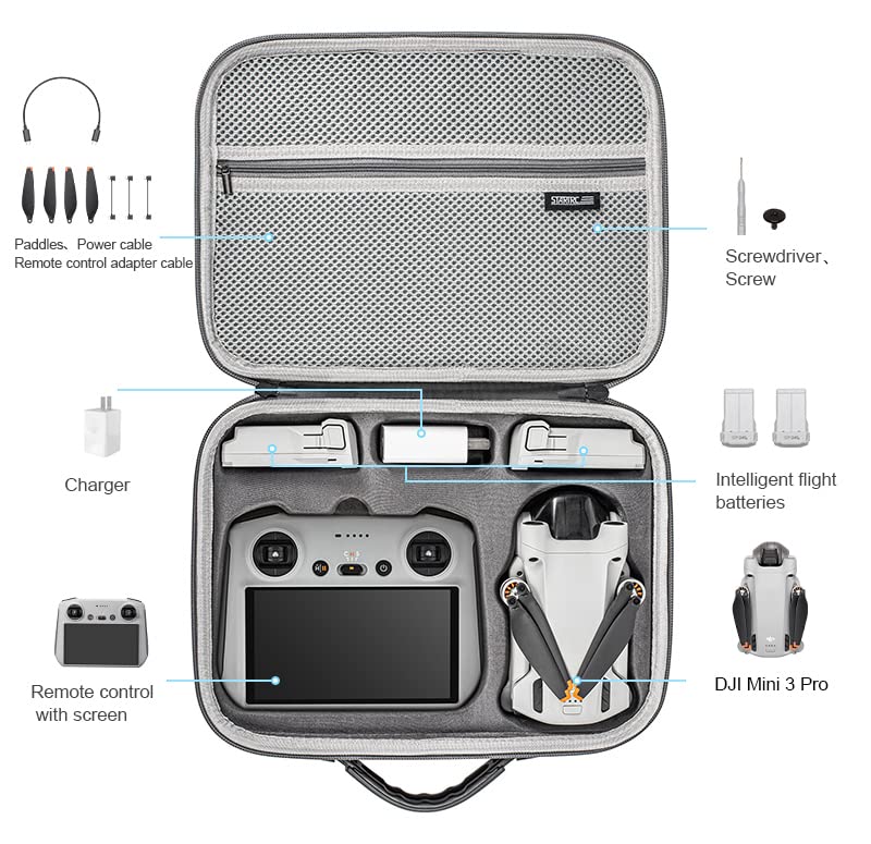 Zertylre Carrying Case Compatible with DJI Mini 3 Pro Storage Bag Hard Shell Travel Case Compatible with DJI Mini 3 Pro Drone and Accessories