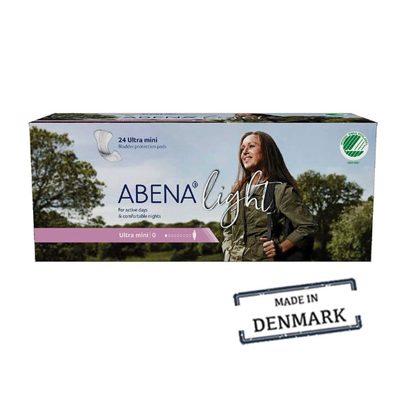 Abena Light Incontinence Pads, Eco-Friendly Women's Incontinence Pads For Adults, Breathable & Comfortable With Fast Absorption & Protection, Incontinence Pads For Women, Ultra Mini 0, 100ml, 10x 24PK