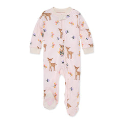 Burt's Bees Baby Boys' Sleep and Play PJs, 100% Organic Cotton One-Piece Romper Jumpsuit Zip Front Pajamas (3-6 Months)