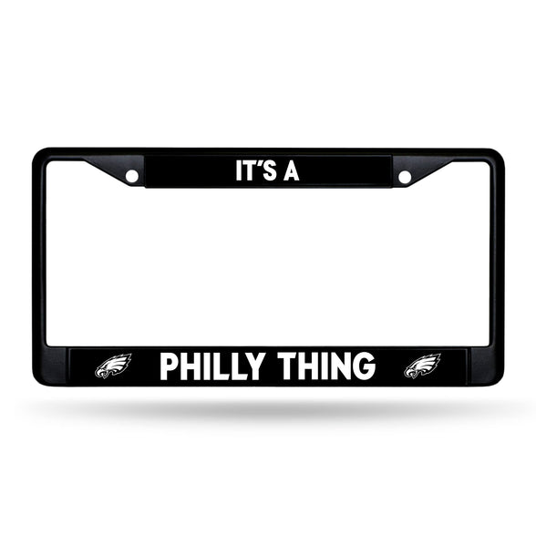 Rico Industries NFL Philadelphia Eagles It's A Philly Thing Black Chrome Frame W' Decal Insert 12" x 6" Car/Truck Auto Accessory