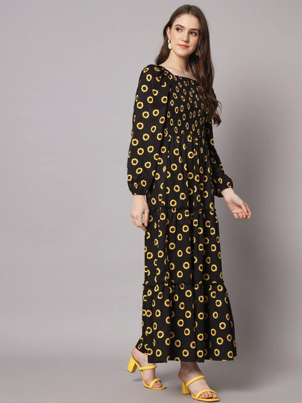 Styleville,Long Flare Printed Maxi Dress