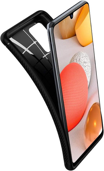 Spigen Rugged Armor designed for Samsung Galaxy A42 5G case cover - Matte Black