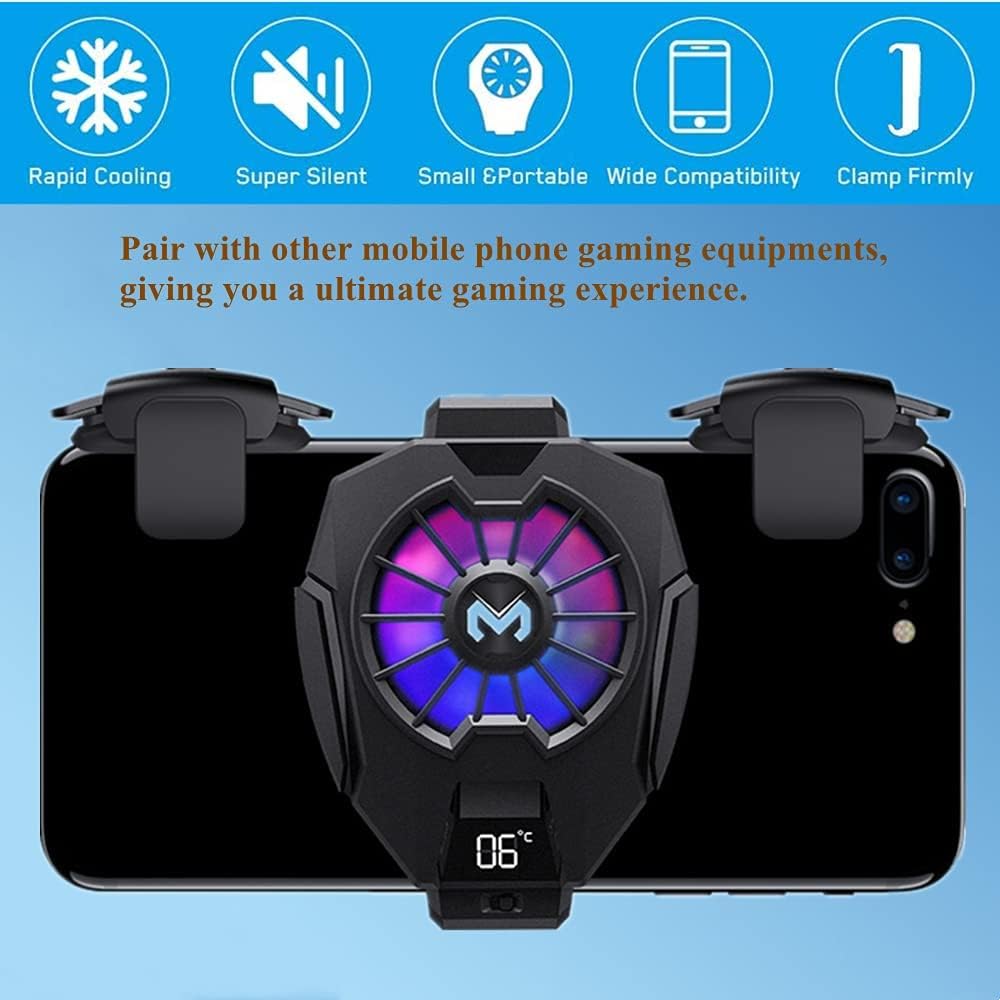 Mobile Phone Cooler, KASTWAVE Semi Conductor Heatsink Cellphone Cooling Fan for Gaming/Video Live/Vlog, Support 65-85mm Wide Smartphone Black Mobile Radiator Cooler