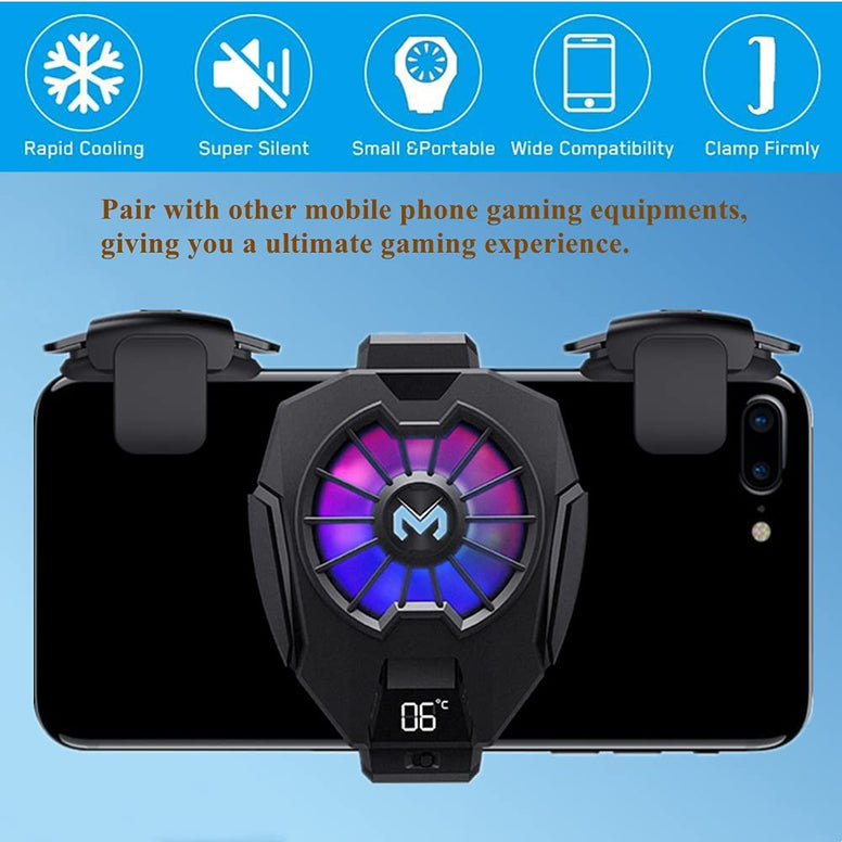 Mobile Phone Cooler, KASTWAVE Semi Conductor Heatsink Cellphone Cooling Fan for Gaming/Video Live/Vlog, Support 65-85mm Wide Smartphone Black Mobile Radiator Cooler