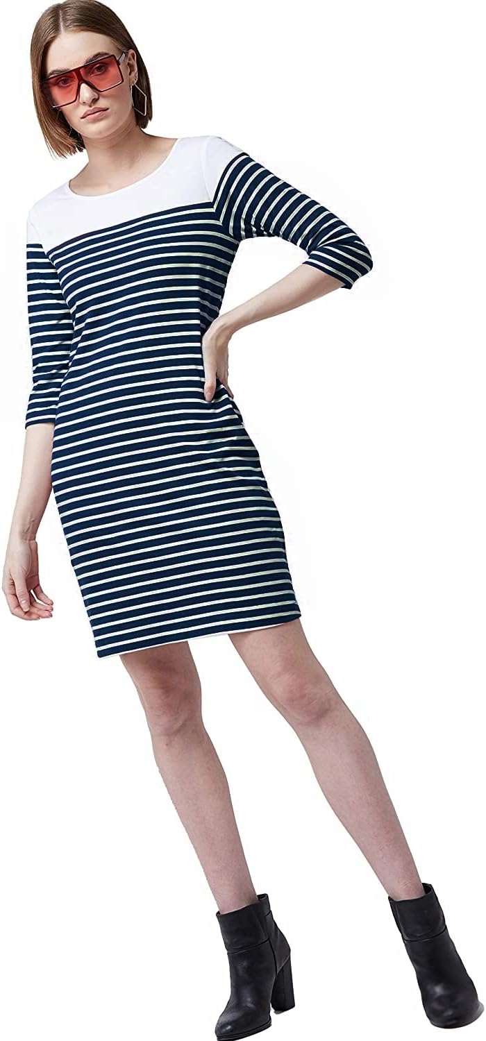 Miss Olive Women's Cotton Shift Knee-Length Dress