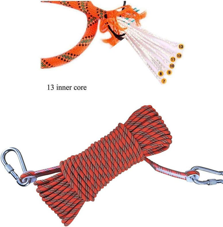 Outdoor Climbing Rope 10M(32ft) Static Rock Climbing Rope, Escape Rope Ice Climbing Equipment Parachute Rope