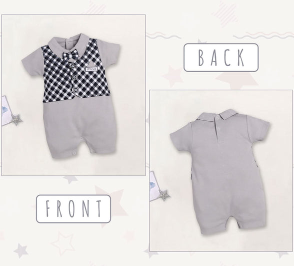 BABY GO 100% Pure Cotton Half Sleeves Casual Romper/Jumpsuit for Baby Boys 6-9 Months