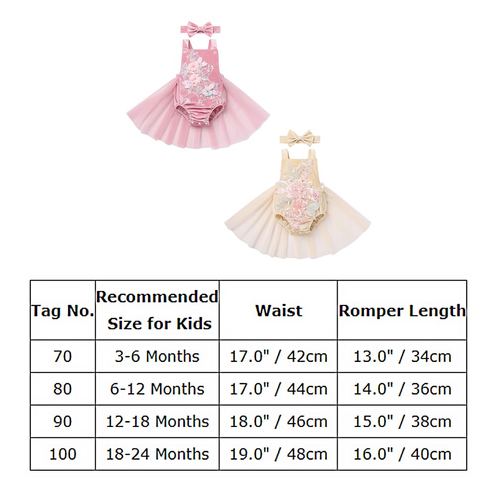 Baby Girl 1st Birthday Outfit Boho One Ruffle Lace Romper Princess Tutu Backless Dress Photoshoot Party Clothes(3-6 M)