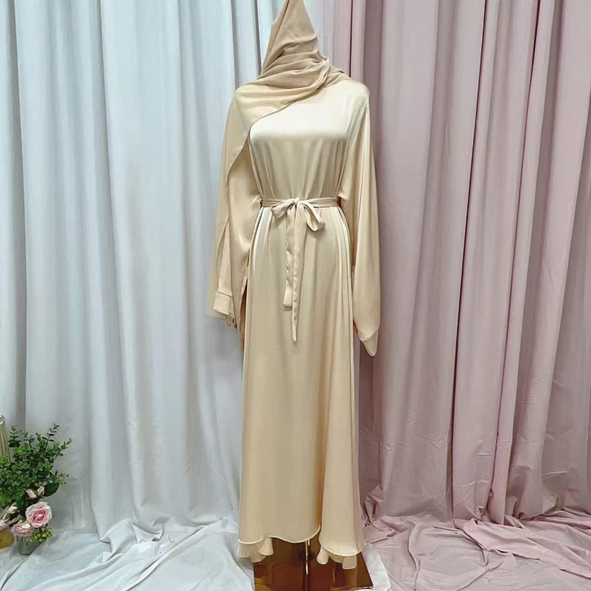 Abayas for Women Muslim Dress, Eid Ramadan Modest Prayer Clothes Islamic Arabic Kaftan Maxi Middle East Robe