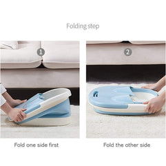 Collapsible Foot Soaking Bath Basin with Massage Roller, Large Size for Soaking Feet, Pedicure and Massager Tub for At Home Relax Foot Spa Treatment (BLUE)