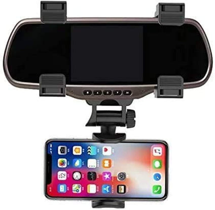 360 Rotation Adjustable Car Rearview Mirror Mount Phone Holder GPS Stand Universal Navigate Support Automobile Data Recorder Bracket Easy to Install Applicable to 99% of Car Models