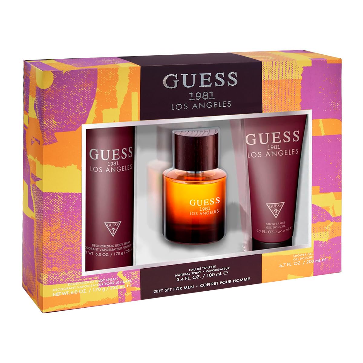 Guess 1981 Los Angeles, Eau de Toilette for Men100ml, + 200ml Shower Gel, +226ml Body Spray Set (2020)