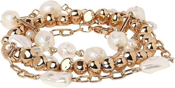 ZAVERI PEARLS Gold Tone Set of 4 Contemporary Bracelets-ZPFK10870