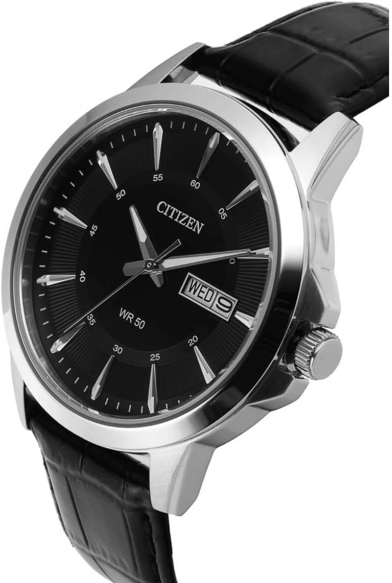 Citizen Mens Quartz Watch, Analog Display and Leather Strap BF2011-01EE