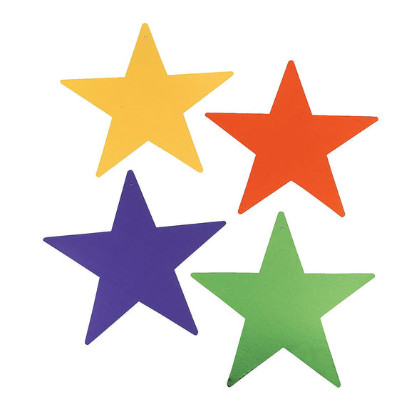 Oriental Trading Stars, Cardboard, Multicolour, Large