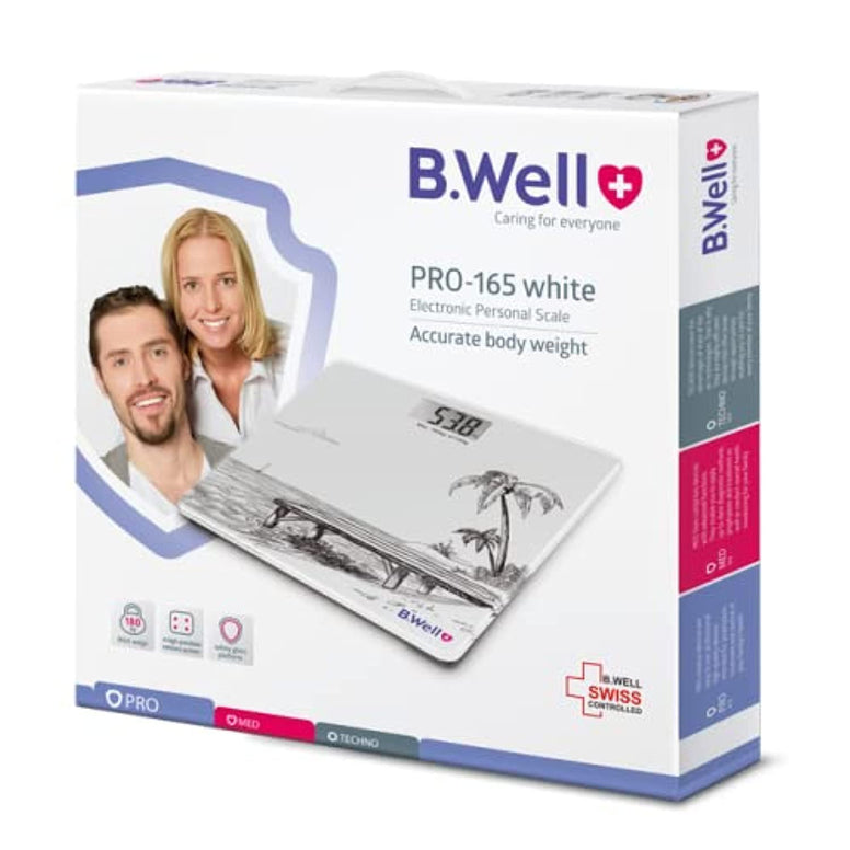 B.Well PRO-165 Electronic Personal Weighing Scale (White)