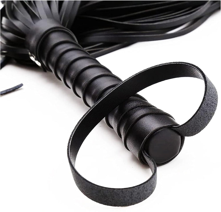 ND Riding Whip Horse Riding Crop Harness Tassel Whip (Black)