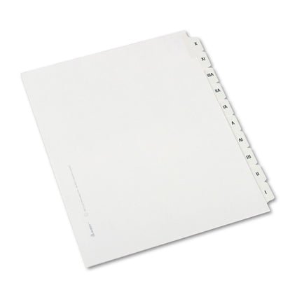 Legal Ring Binder Tab Dividers, Roman Numerical, 11 x 8-1/2, 10/Set AVE82319