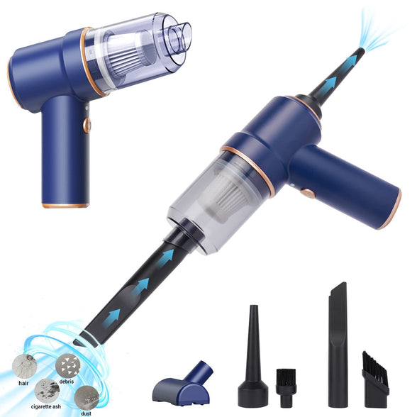 KASTWAVE Cordless Handheld Vacuum Cleaner - 2-in-1 Vacuum & Air Duster, 9000PA Suction, Wet/Dry Use, LED Light, Multi-Nozzles, Floor Brush - Perfect for Car, Home, Office, and Pet Hair