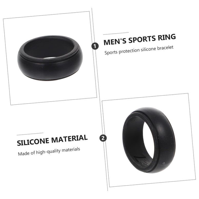 TEHAUX 8 Pcs Sports Ring Thumb Spica Splint Mens Silicone Rings Accessories for Men Man Sports Finger Rings Ring Covers Fitness Finger Ring Sports Rings Wedding Ring Protector Man Jewelry