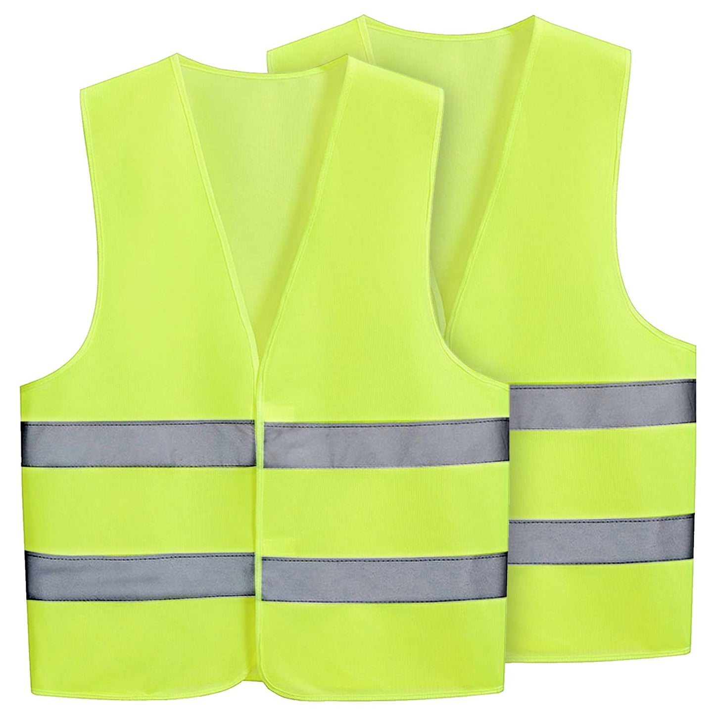 Hi Vis Vests 2 Pcs Hi viz Vests Yellow Reflective Jacket Vest High Vis Vests, High Visibility Safety Waistcoat, One size, High Visibility Reflective Safety Security Vest for Men and Women