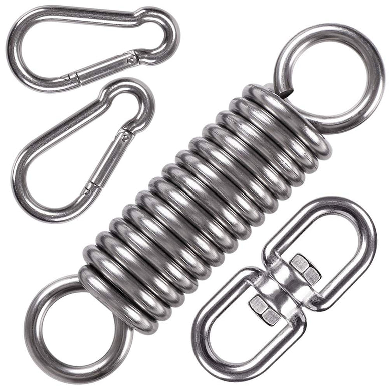 Waremaid hammock chair hanging kit swing spring hardware, heavy duty suspension swivel hanger hook for punching bags, heavy bag, hanging chair, swing seat, rocking seat, porch swing, garden, 550 lb