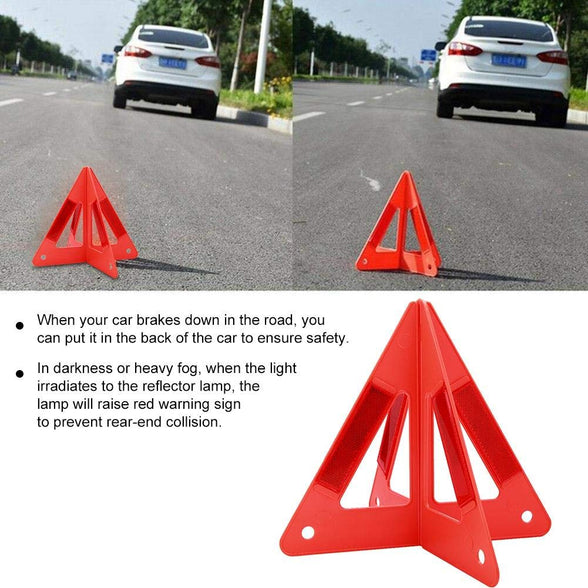 Safety Triangle Warning, Akozon Portable Car Emergency Breakdown Reflective Warning High Road Safety Deflect Vehicle Sign