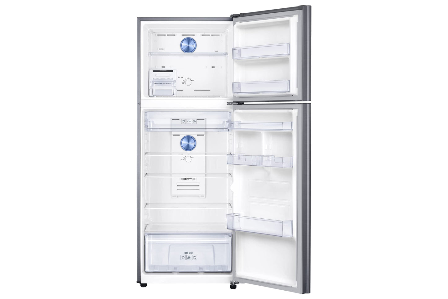 Samsung Tmf Refrigerator, Twin Cooling PlUS, Tempered Glass Shelves, Dit Silver Finish, 384 Litres, 20 Year Warranty on Digital Inverter Compressor
