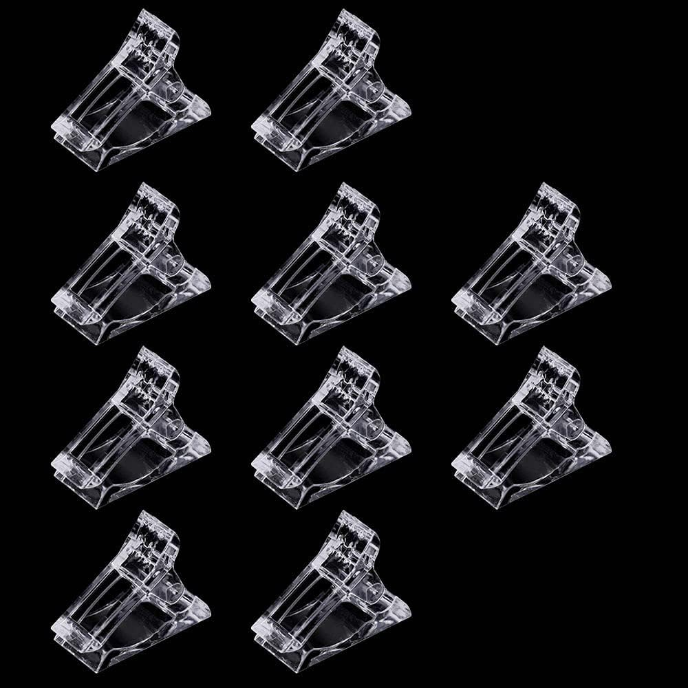 AMERTEER 10Pcs Nail Clips for Quick Building | Nail Forms for Polygel, Nail Clips for Polygel, Nail Extension Forms UV LED Builder Clamps Manicure Nail Art Tool
