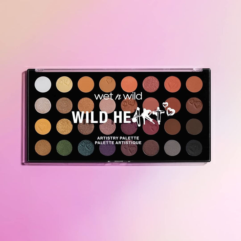 wet n wild Artistry Eyeshadow Makeup Palette Wild Heart, 32-Piece Makeup Set, Highly-Pigmented Matte, Shimmer, Metallic Finishes, Long Lasting, Blendable, Make Up Eye Shadows Cosmetics