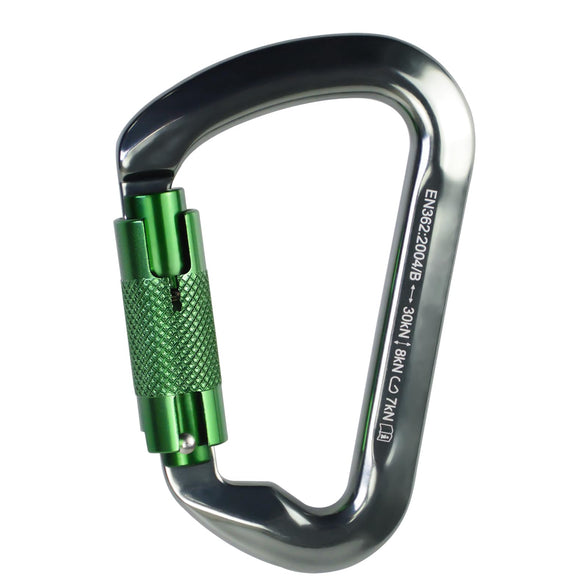 SEPEAK UIAA 30kN Locking Climbing Carabiner, Professional Heavy Duty Twist Clip for Outdoor Climbing, Mountaineering, Rappelling, Camping, Hiking, Swing, Large D Carabiner Hook/6744lb
