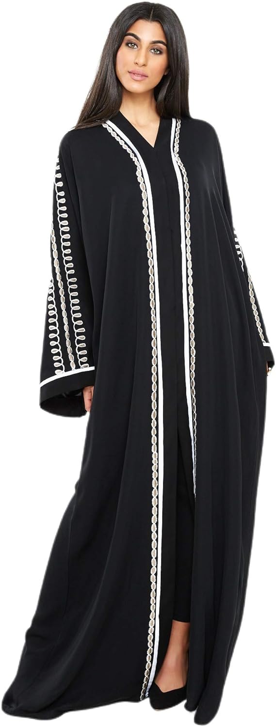 Nukhbaa Womens Abaya Made With Fine Fabric, Comes With Matching Hijab SB192A Modern (pack of 5)